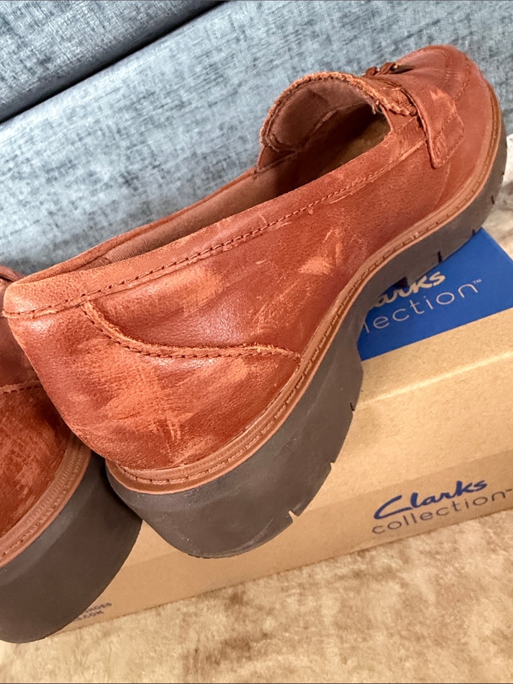 Clarks Women's Westlynn Bella Chestnut Leather Tassel Loafers - Picture 6 of 8